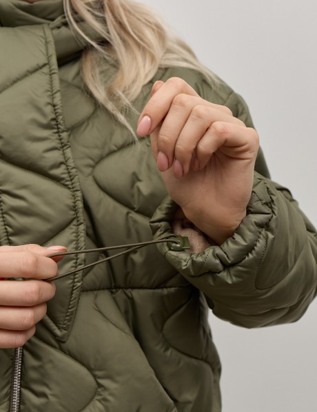 Зелена стьобана куртка 40754075 купить