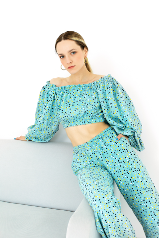 Блакитна блуза 33813381 купить