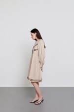 Лляна бежева сукня 3610 фото 3