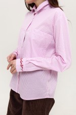 Рожева сорочка у смужку 3951 фото 7