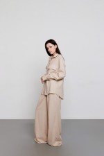 Бежева лляна сорочка 3597 фото 1