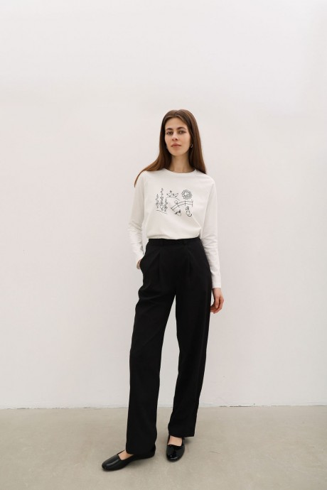 Білий лонгслів з друком 37963796 купить