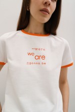 Біла футболка з друком 3791 фото 1