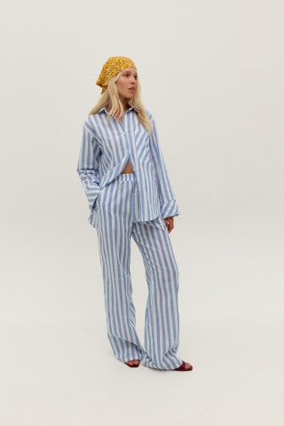 Штані у біло-блакитну смужку 39923992 купить