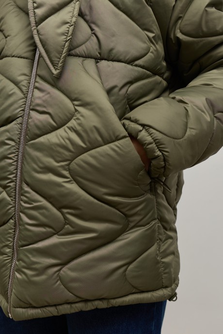 Зелена стьобана куртка 40754075 купить