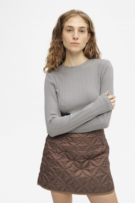 Коричнева стьобана спідниця 39143914 купить