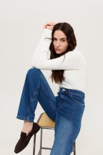 Сині прямі джинси 3953 фото 1