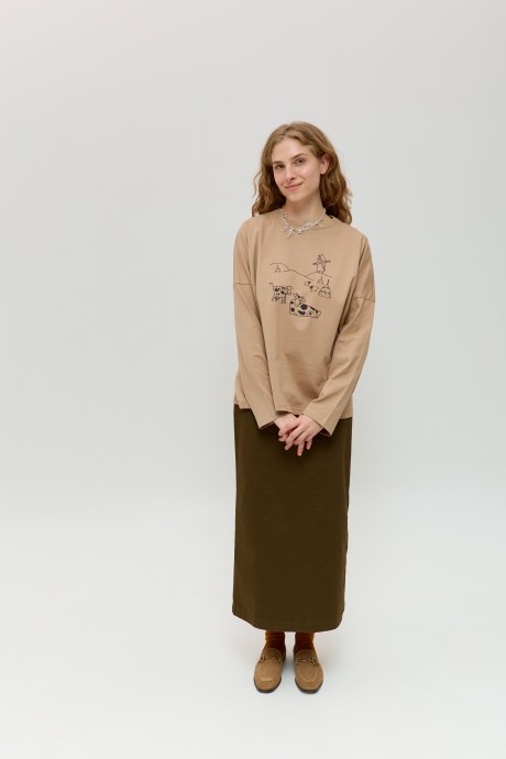 Бежевий лонгслів 40204020 купить