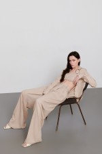 Лляні бежеві брюки 3604 фото 2