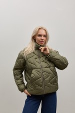 Зелена стьобана куртка 4075 фото 5