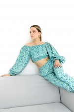 Блакитна блуза 3381 фото 2