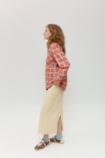 Помаранчева картата сорочка 4017 фото 3