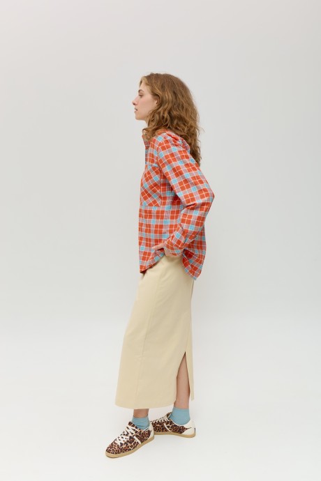 Помаранчева картата сорочка 40174017 купить