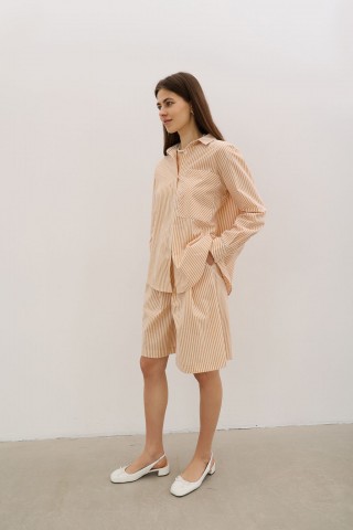 Сорочка у жовто-білу смужку 38063806 купить