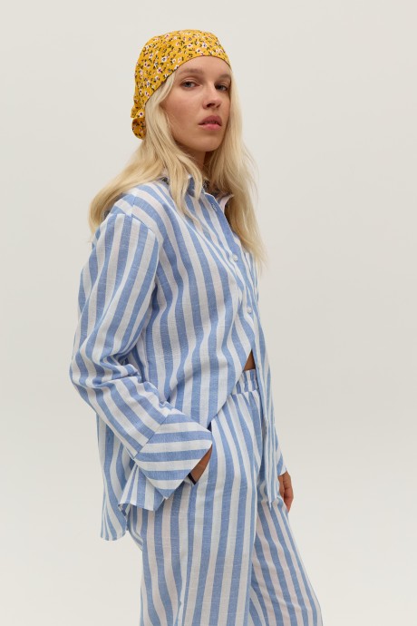 Сорочка у біло-блакитну смужку 39913991 купить