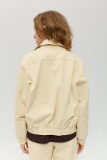 Бежевий бомбер 4034 фото 4