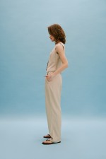 Бежевий лляний жилет 3656 фото 2