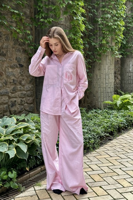 Рожеві брюки максі 38233823 купить