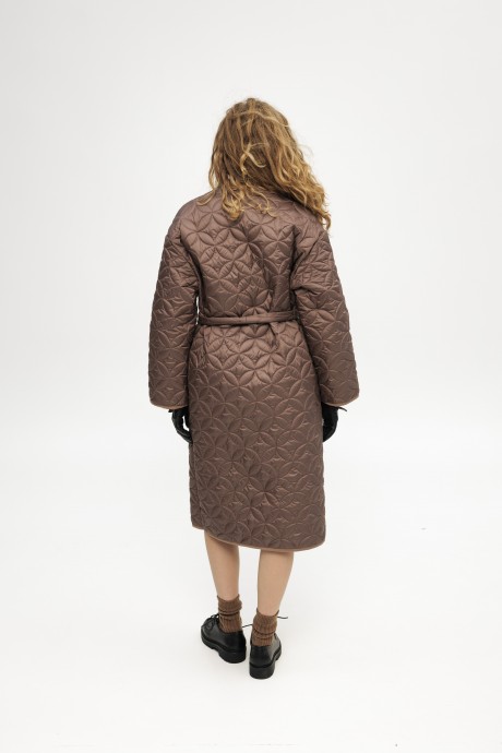 Коричневе стьобане пальто 39163916 купить