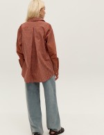 Помаранчева картата сорочка 3988 фото 3