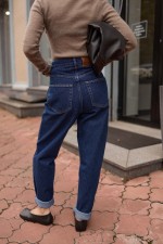 Темно сині джинси мом 4041 фото 2