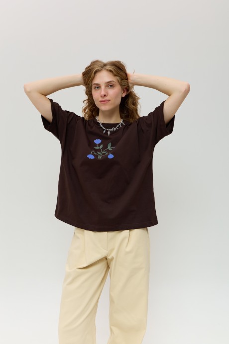 Коричнева футболка 40114011 купить