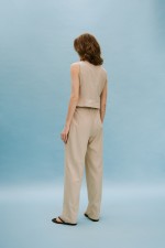 Бежевий лляний жилет 3656 фото 1