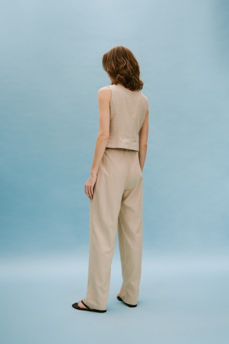 Бежевий лляний жилет 36563656 купить