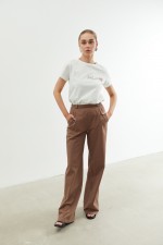 Коричневі брюки максі 3777 фото 0