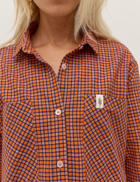 Помаранчева картата сорочка 39883988 купить