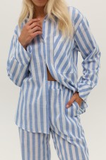 Сорочка у біло-блакитну смужку 3991 фото 7