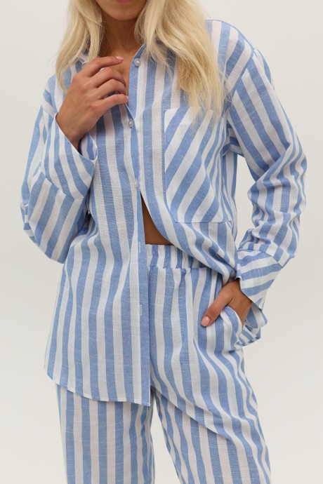 Сорочка у біло-блакитну смужку 39913991 купить