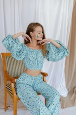 Блакитна блуза 3381 фото 4