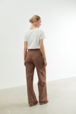 Коричневі брюки максі 3777 фото 1