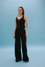 Чорний лляний жилет 3627 фото 1