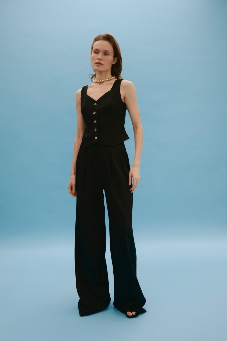 Чорний лляний жилет 36273627 купить