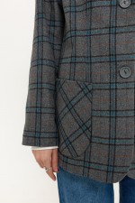 Сірий жакет у клітинку 3944 фото 6