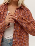 Помаранчева картата сорочка 3988 фото 5