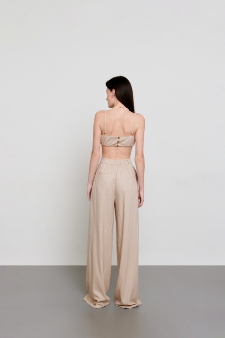 Лляні бежеві брюки 36043604 купить