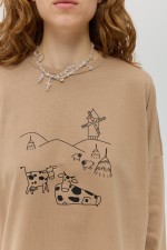 Бежевий лонгслів 4020 фото 6