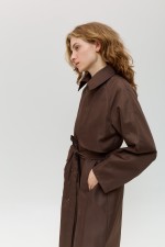 Коричневий плащ 4030 фото 3