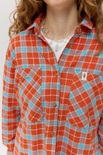 Помаранчева картата сорочка 4017 фото 7