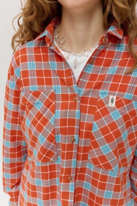 Помаранчева картата сорочка 40174017 купить