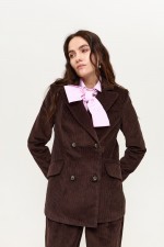 Вельветовий коричневий жакет 3948 фото 0