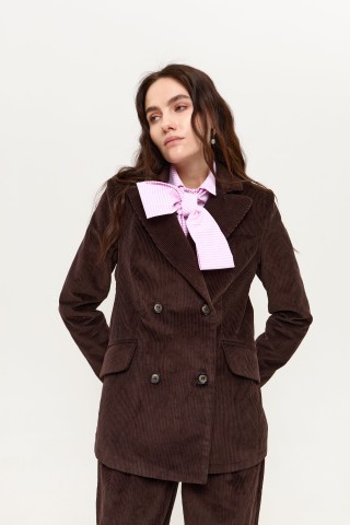 Вельветовий коричневий жакет 39483948 купить