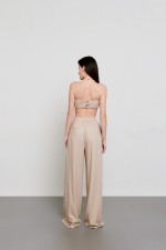 Лляний бежевий топ 3606 фото 2