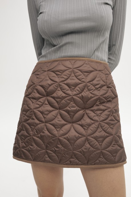Коричнева стьобана спідниця 39143914 купить