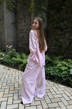 Рожеві брюки максі 3823 фото 0