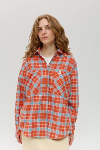 Помаранчева картата сорочка 40174017 купить