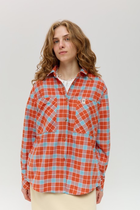 Помаранчева картата сорочка 40174017 купить